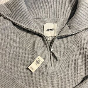 Aerie women’s Zip-Up Sweater in Gray
